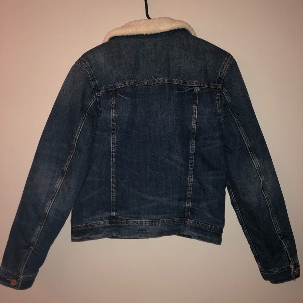 Denim Sheepskin Collared Jacket - Picture 2 of 4